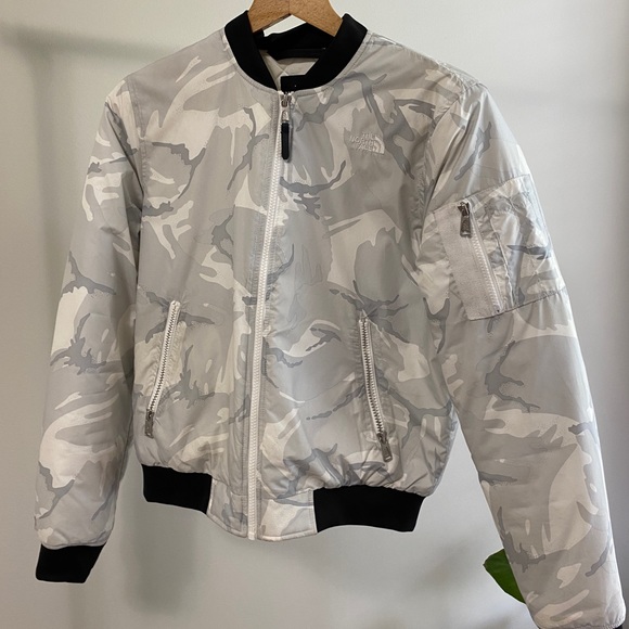 White Camo Barstol Bomber Winter Jacket 